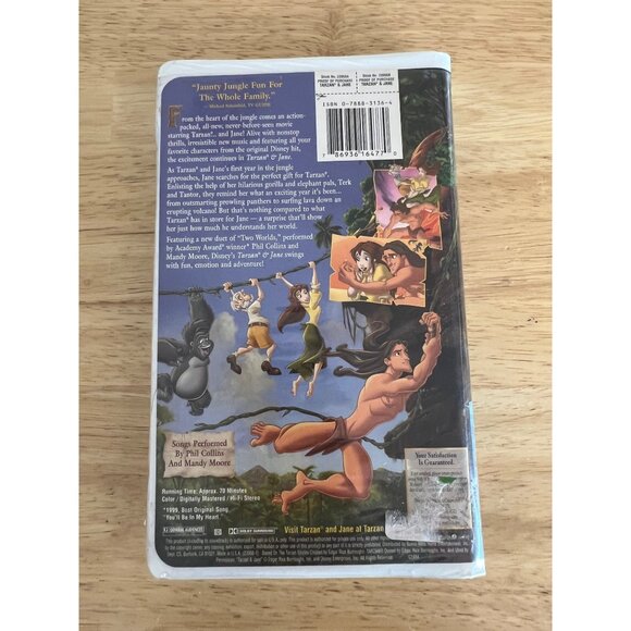 Disney's Tarzan & Jane VHS Movie Classic Vintage Family Adventure Comedy - Picture 4 of 4
